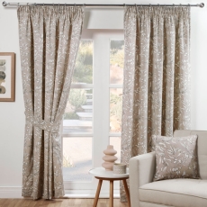 Aviary Pencil Headed Curtains Lined Parchment