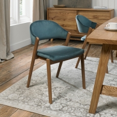Christopher Rustic Oak Dining Chair Azure
