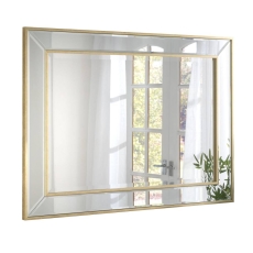 Hazlewood Contemporary Rectangular Mirror Gold