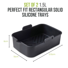 Set Of 2 Silicone Rectangular Solid Trays
