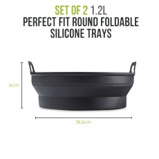 Set Of 2 Silicone Round Foldable Trays