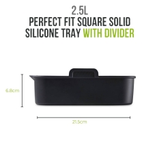 Silicone Square Solid Tray With Divider