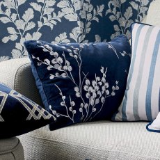 Laura Ashley Pussywillow 35cm x 50cm Feather Filled Cushion Midnight