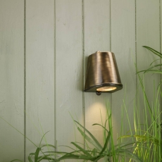 David Hunt Straight Outdoor Wall Light Antique Brass