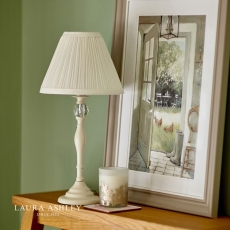 Laura Ashley Ellis Cream Satin-Painted Table Lamp With Ivory Shade