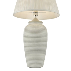 Deighton Concrete Table Lamp With Ivory Shade