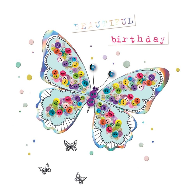 Butterfly with Buttons - Birthday Card