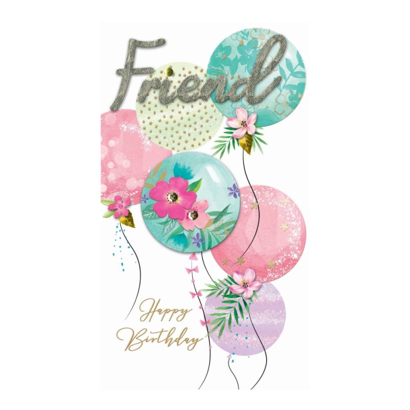Friend Birthday Balloons - Birthday Card