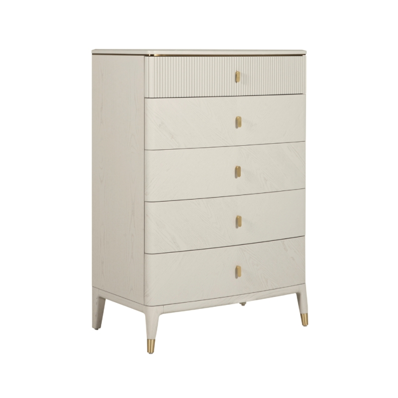 Dante 5 Drawer Tall Chest Stone