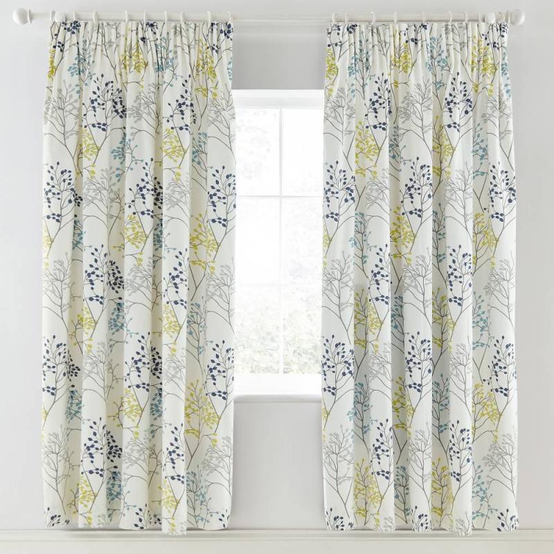 SANDERSON HOME PIPPIN LINED CURTAINS 66 X 72" TEAL