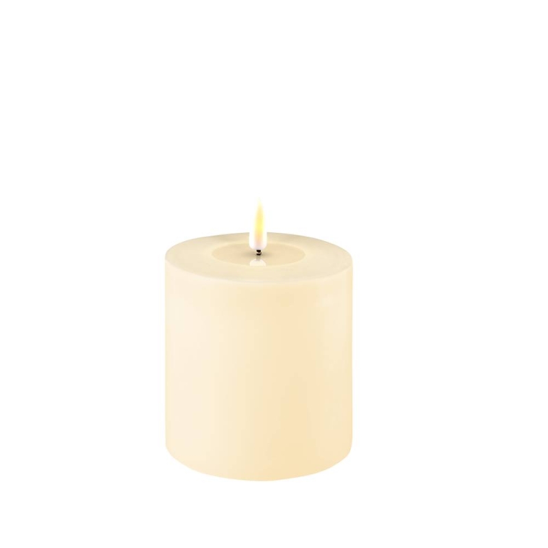 Deluxe Homeart Real Flame Led Candle Cream - 10 x 10cm