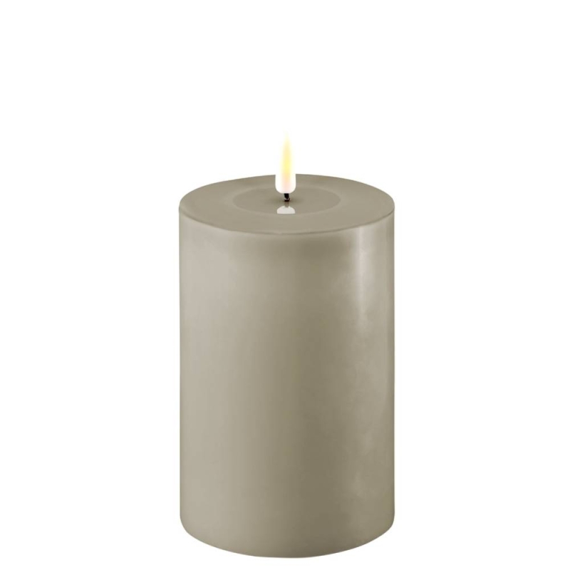 Deluxe Homeart Real Flame Led Candle Sand -  10 x 15cm