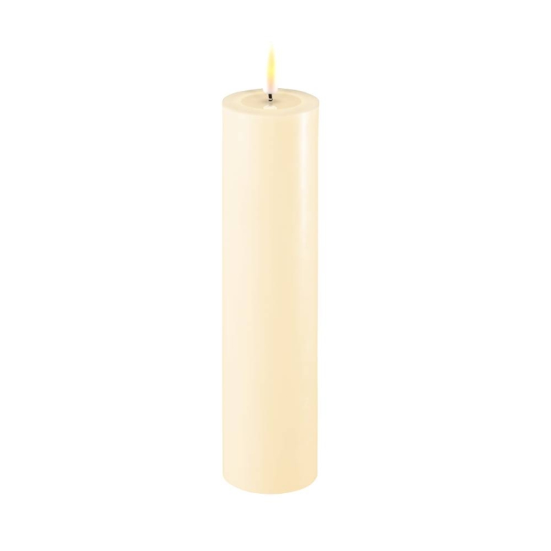 Deluxe Homeart Real Flame Led Candle Cream -  5 x 20cm