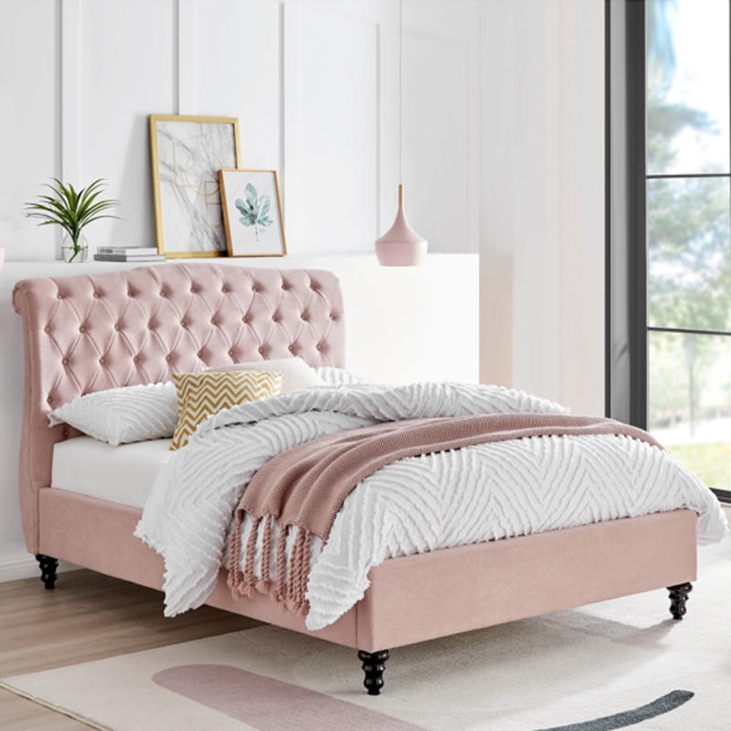 Rushbrooke bed frame pink