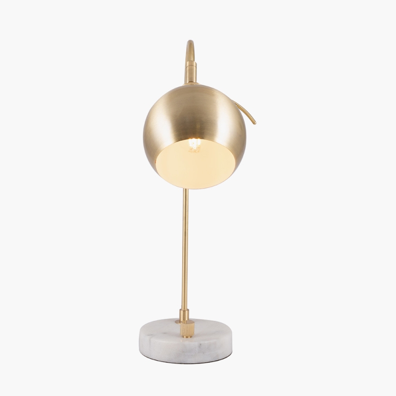 Feliciani Brushed Brass Metal & White Marble Table Lamp