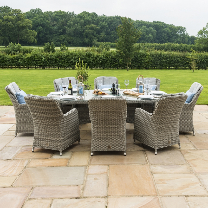 Oakham oval dining set with 8 venice chairs