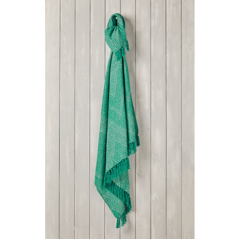 Recycled Cotton Throw Green