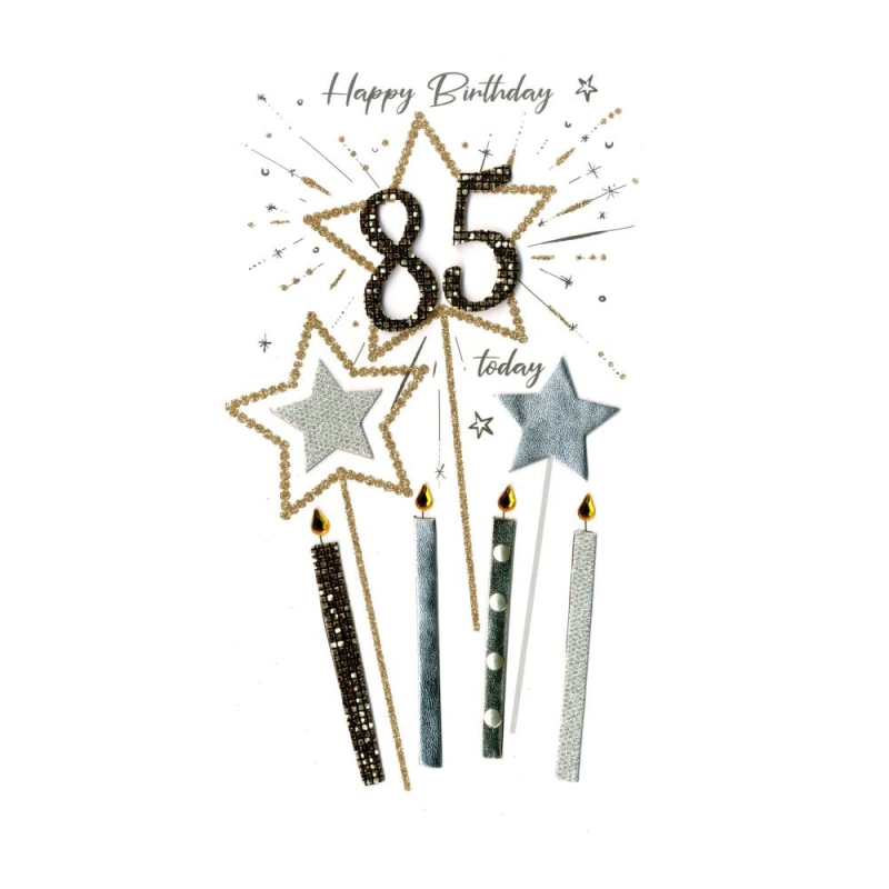 85th - Candles & Starts Birthday Card