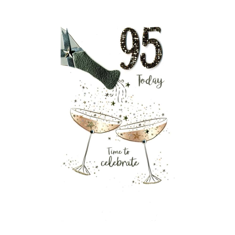 95th - Pouring Champagne Birthday Card