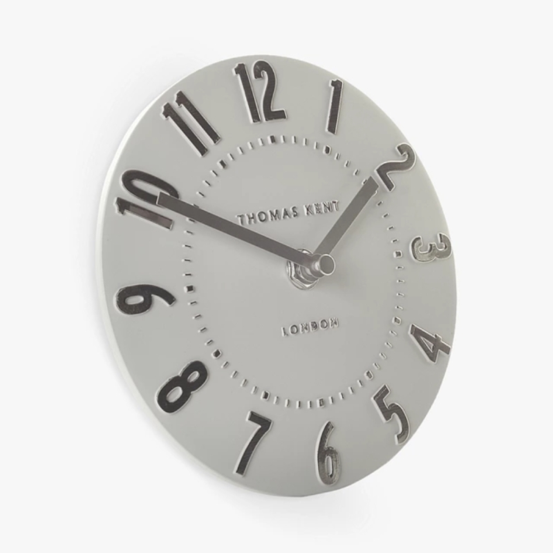 Thomas Kent Mulberry 6" Mantel Clock Silver