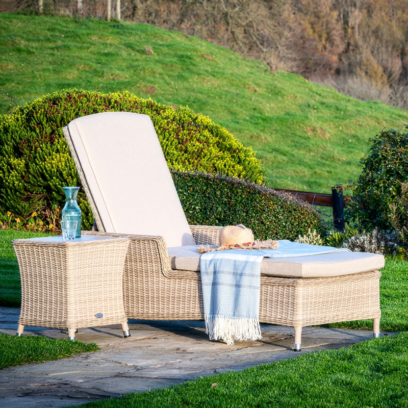 Brancaster Lounger with Season Proof Cushions - Sandstone