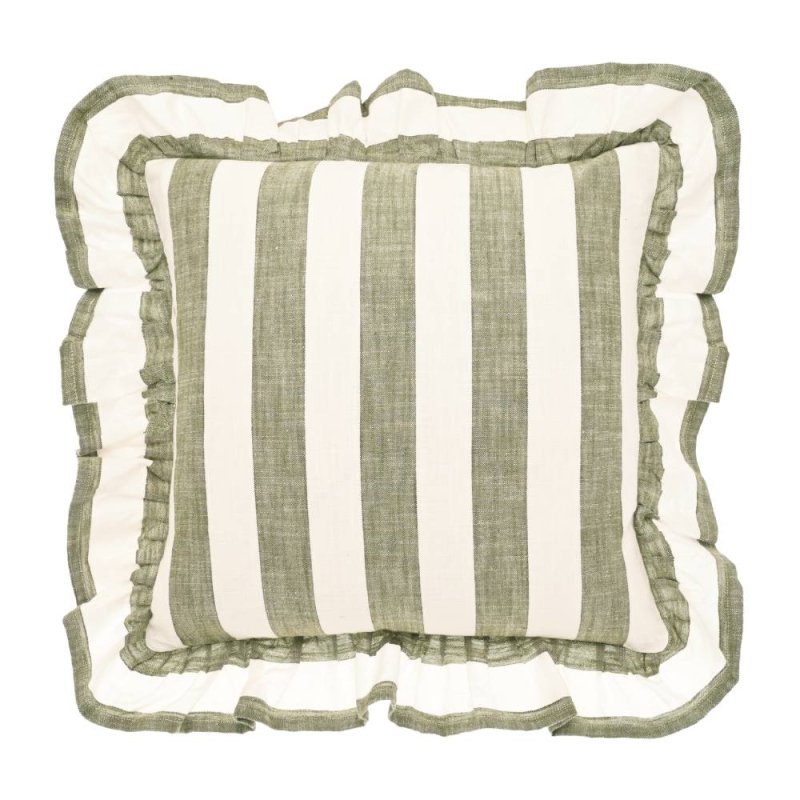 Walton & Co Wide Stripe Cushion - Olive
