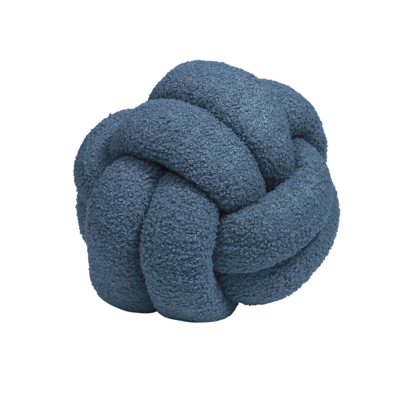 Boucle Knot Cushion Blue