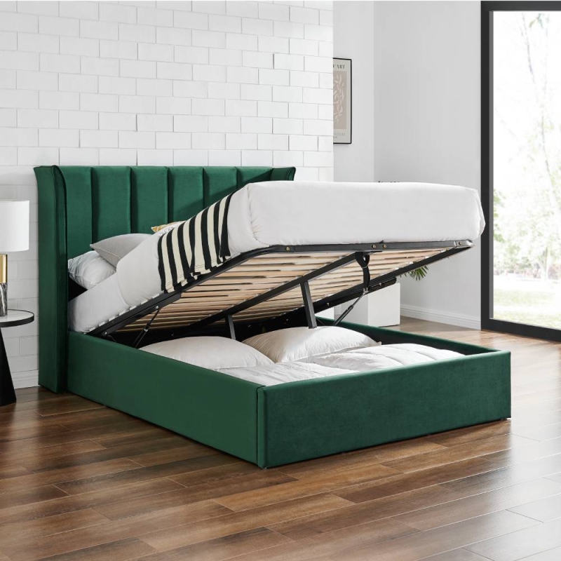 Phoenix Ottoman Bed Frame Emerald Green 