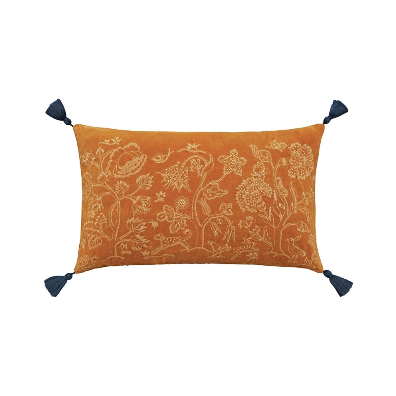 Morris Honeysuckle & Tulip Cushion 50x30cm Saffron