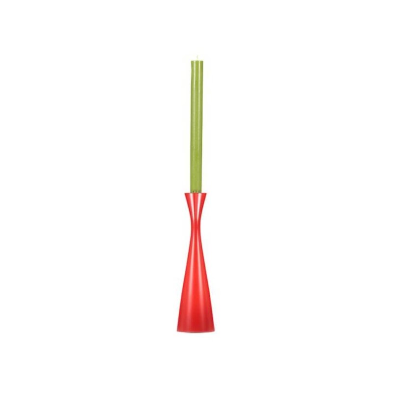 British Colour Standard Candle Holder Tall Oriental Red