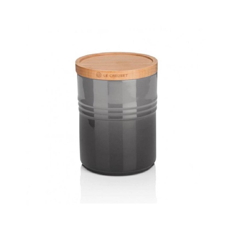 Le Creuset Medium Storage Jar with Wood Lid Flint