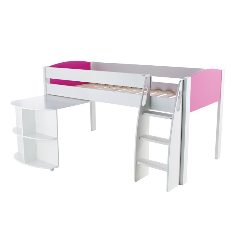 Stompa Duo Uno S Midsleeper And Pull Out Desk Pink