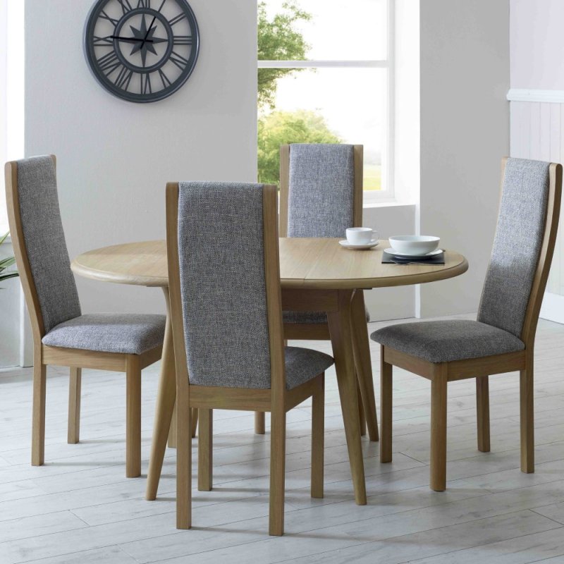 Stefan Compact Round Extending Dining Table & 4 Chairs Lifestyle