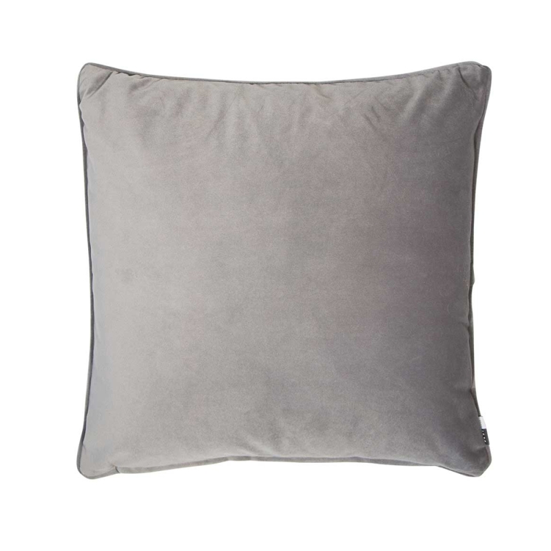 luxe velvet piped cushion grey
