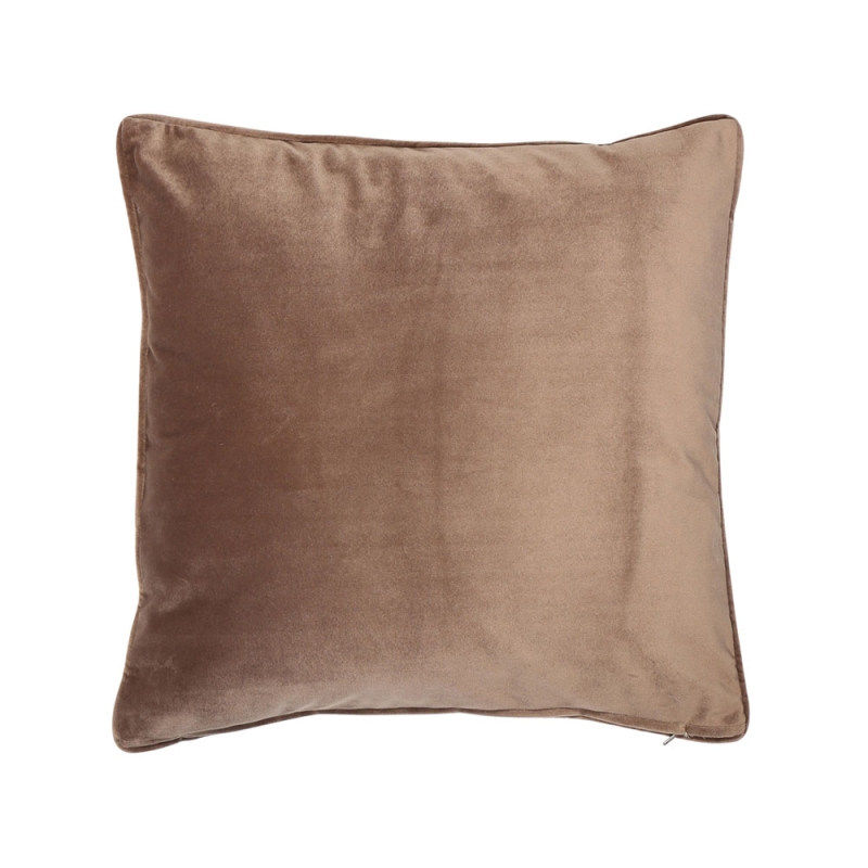 Luxe 50cm Velvet Piped Cushion Truffle