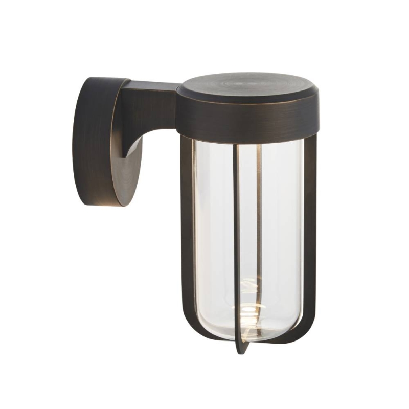 Brushed Bronze & Clear Glass LED Wall Light