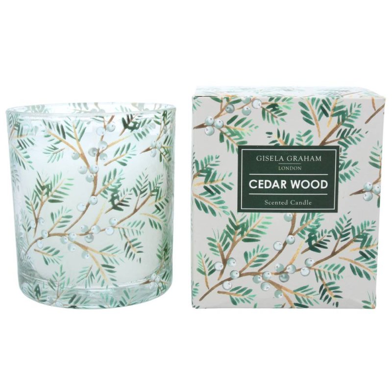 Gisela Graham Sented Boxed Candle - Fir Twig White Berries