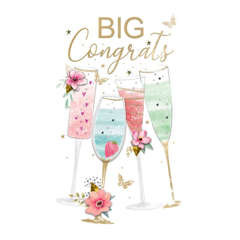 Congratulations - Multi Champagne Glasses Card