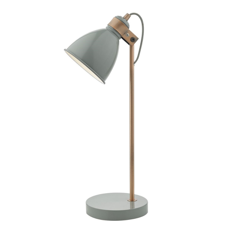 Dar Frederick Table Lamp In Grey And Copper