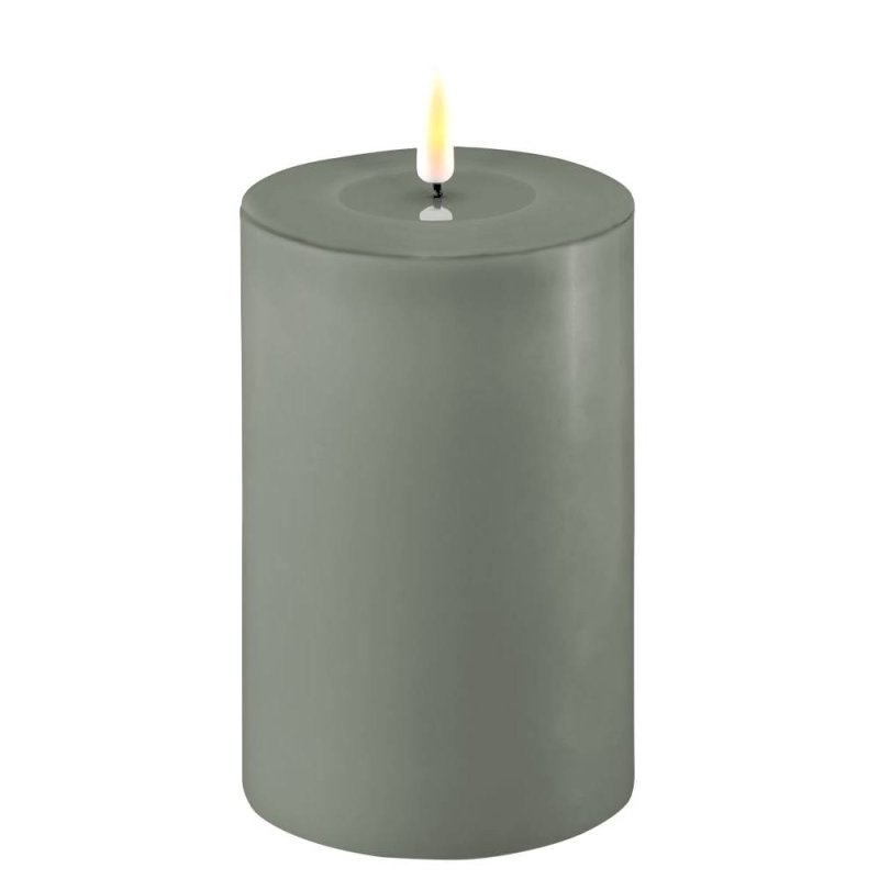 Deluxe Homeart Real Flame Led Candle Salvie Green -  10 x 15cm