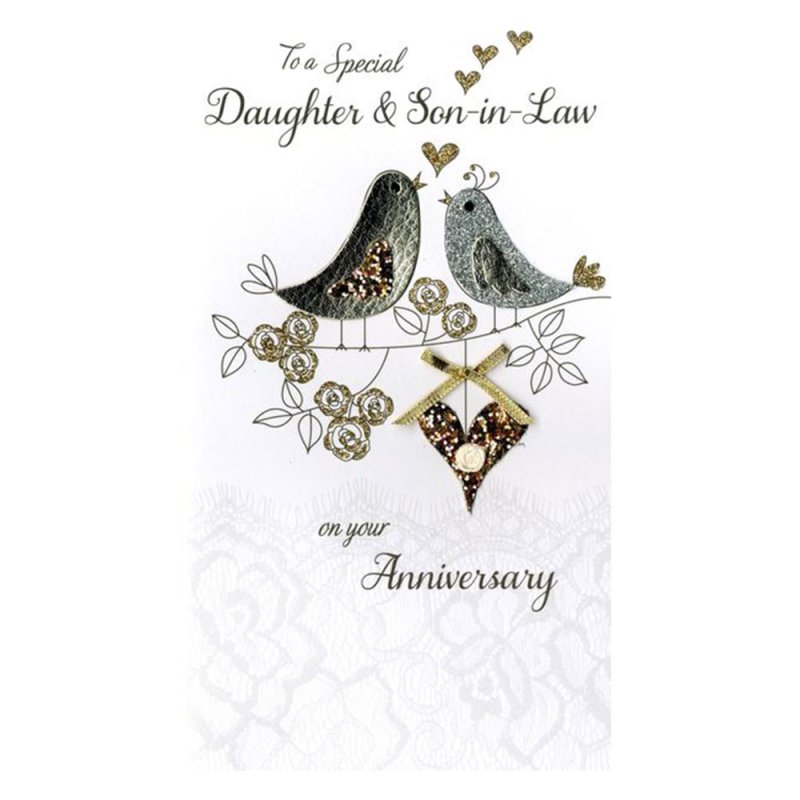 Anniversary Daughter & Son-in-Law - Birds on Branch Card