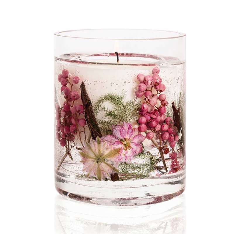 stoneglow pink pepper flowers natural wax gel candle