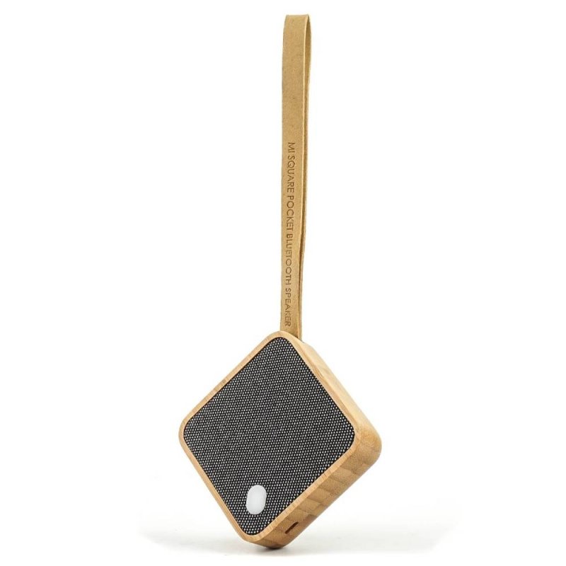 Gingko Mi Square Pocket Bluetooth Speaker - Natural Bamboo