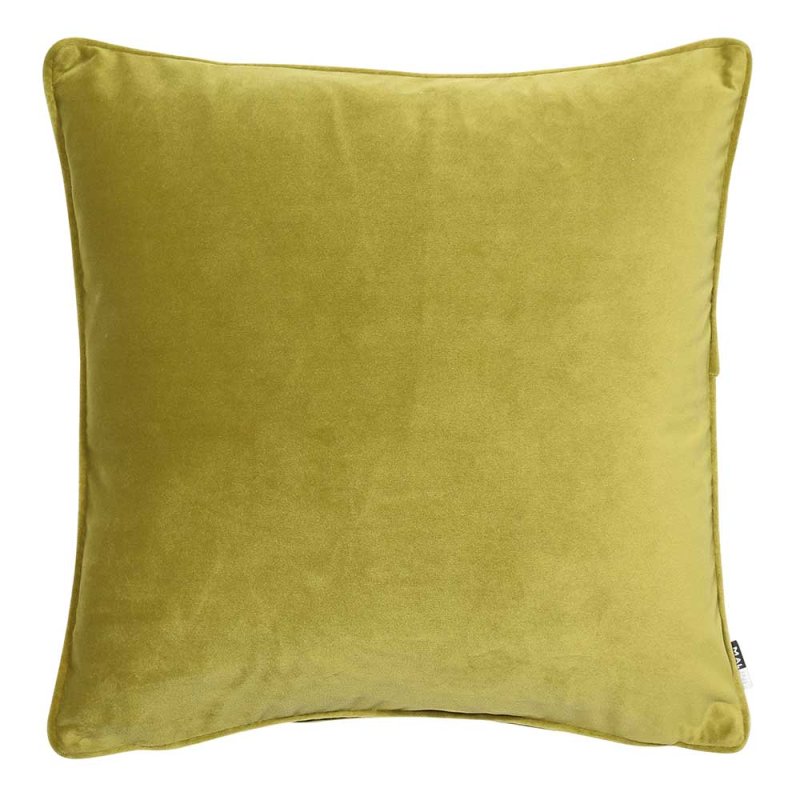 luxe velvet piped cushion acid green