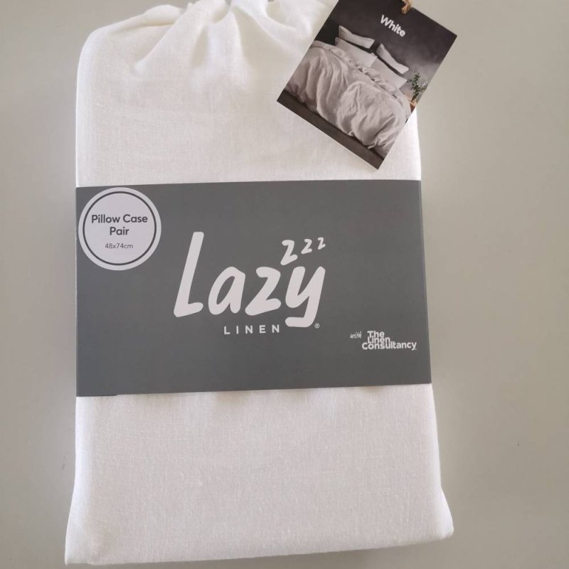 Lazy Linen Pillowcase Pair White