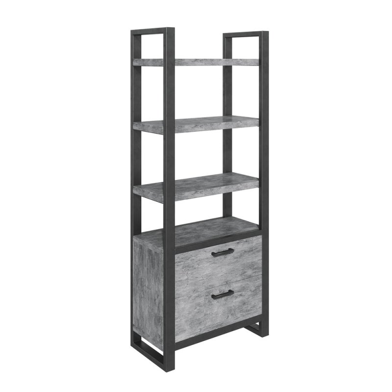Fuji Bookcase With Drawers Stone