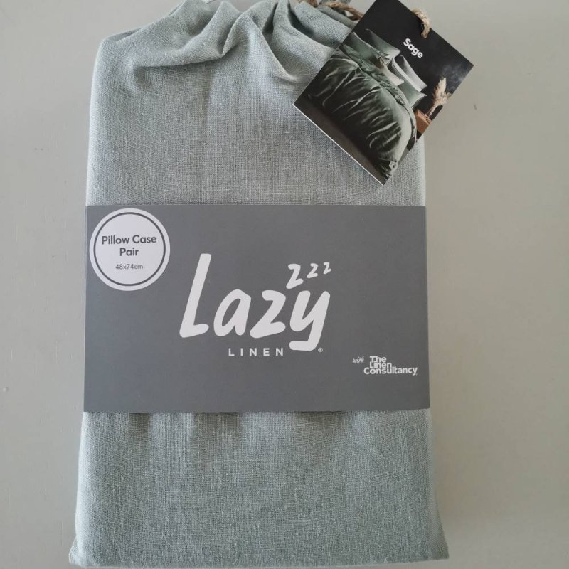 Lazy Linen Pillowcase Pair Sage