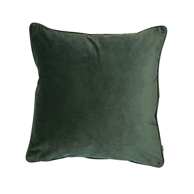 Luxe 50cm Velvet Piped Cushion Pine Green