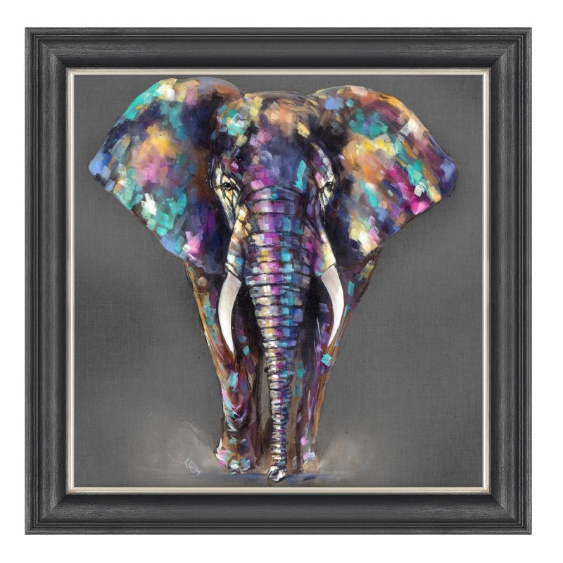 Hugo Elephant Print with Black Frame
