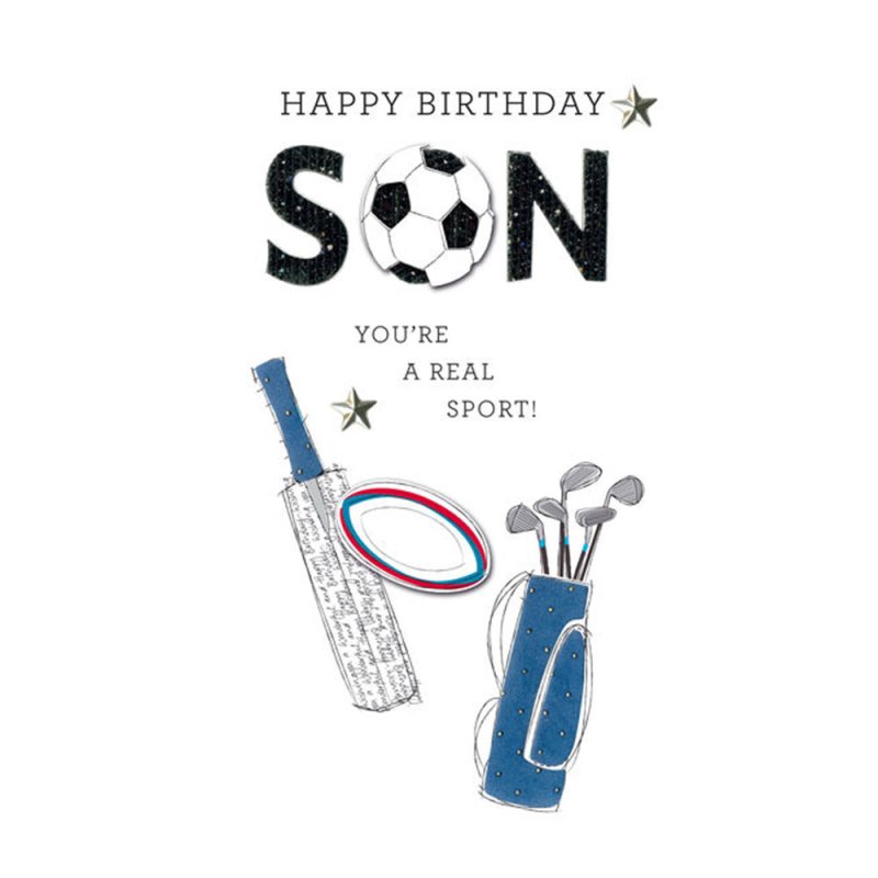 Son - Sport Items Birthday Card